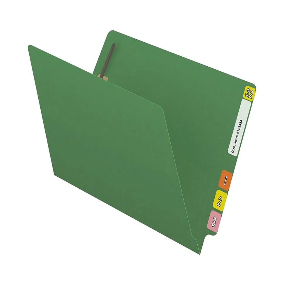 Medical Arts Press Reinforced End Tab File Folder, Straight Cut, Letter-Size, Green, 250/Carton (S-01502-GRN-B)