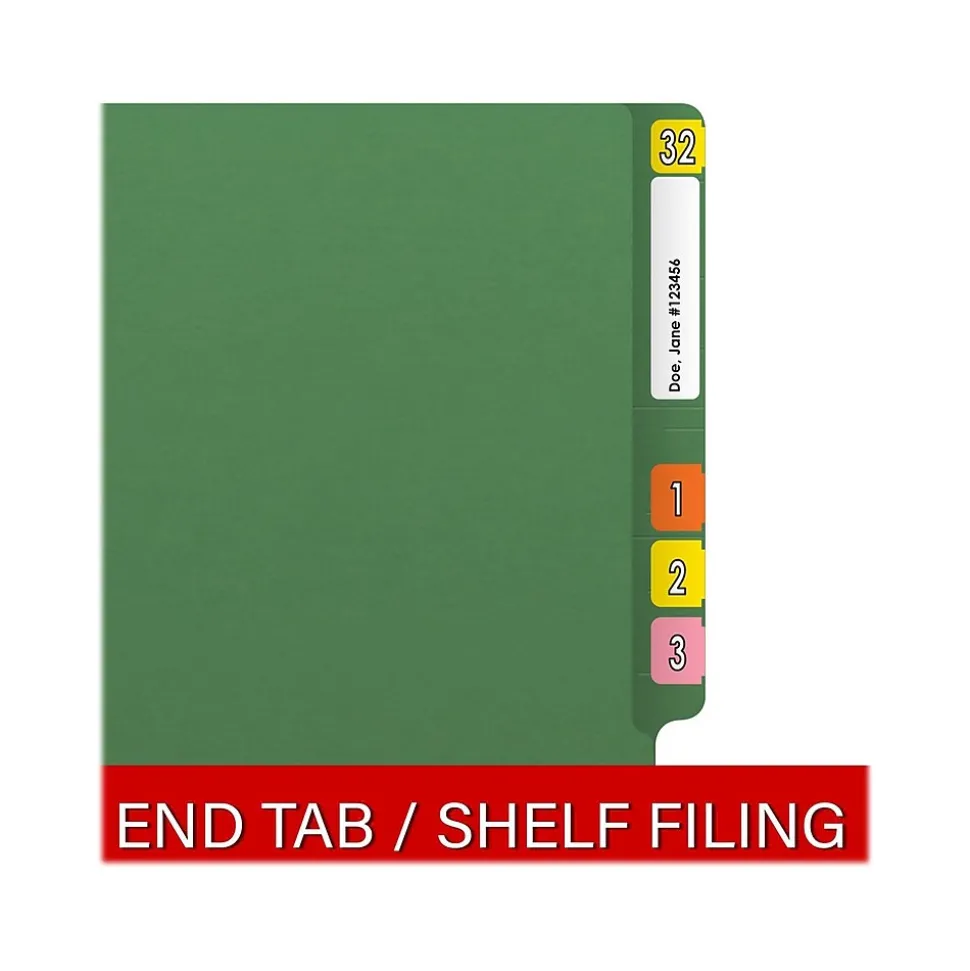 Medical Arts Press Reinforced End Tab File Folder, Straight Cut, Letter-Size, Green, 250/Carton (S-01502-GRN-B)