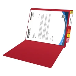 Medical Arts Press Reinforced End Tab File Folder, Straight Cut, Letter-Size, Red, 50/Box (S-01601-RED)