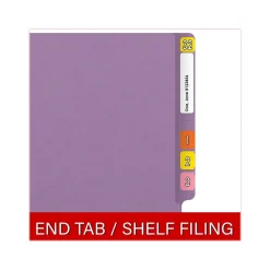 Medical Arts Press Reinforced End Tab File Folder, Straight Cut, Letter-Size, Lavender, 50/Box (S-01602-LAV)