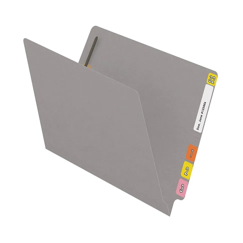 Medical Arts Press Reinforced End Tab File Folder, Straight Cut, Letter-Size, Gray, 50/Box (S-01602-GRY)