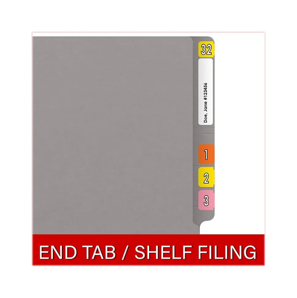 Medical Arts Press Reinforced End Tab File Folder, Straight Cut, Letter-Size, Gray, 50/Box (S-01602-GRY)