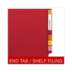 Medical Arts Press Reinforced End Tab File Folder, Straight Cut, Letter-Size, Red, 50/Box (S-01502-RED)