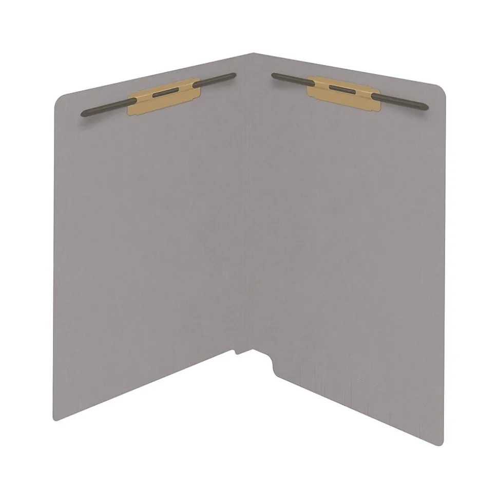 Medical Arts Press Reinforced End Tab File Folder, Straight Cut, Letter-Size, Gray, 50/Box (S-01502-GRY)