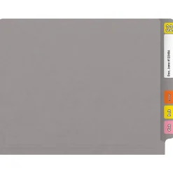 Medical Arts Press Reinforced End Tab File Folder, Straight Cut, Letter-Size, Gray, 50/Box (S-01502-GRY)