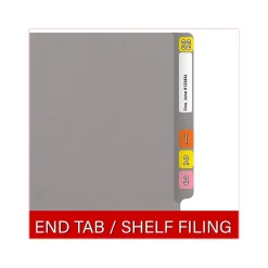 Medical Arts Press Reinforced End Tab File Folder, Straight Cut, Letter-Size, Gray, 50/Box (S-01502-GRY)