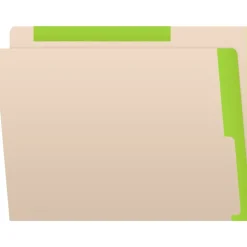 Medical Arts Press Standard Reinforced File Folder, Straight Cut, Letter Size, Manila/Light Green, 50/Box (50693LG)