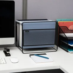 Mind Reader Hanging File Folder Organizer, Black (BOXFILE-BLK)