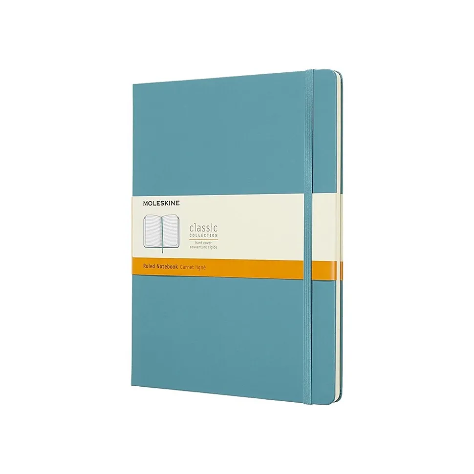 Moleskine Classic Extra Large Notebook, 7.5" x 9.84", Unruled, Reef Blue (8058341716076)