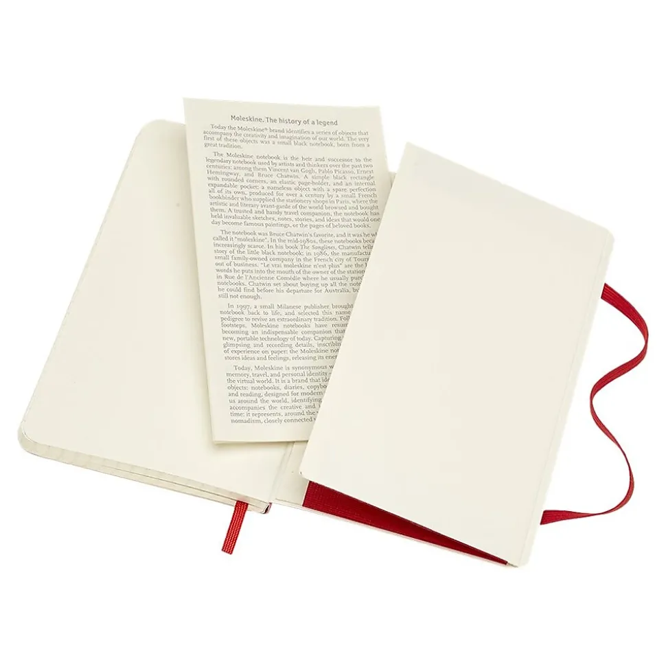 Moleskine Classic Notebook, Large, 5" x 8.25", College Ruled, 96 Sheets, Scarlet Red (930048)