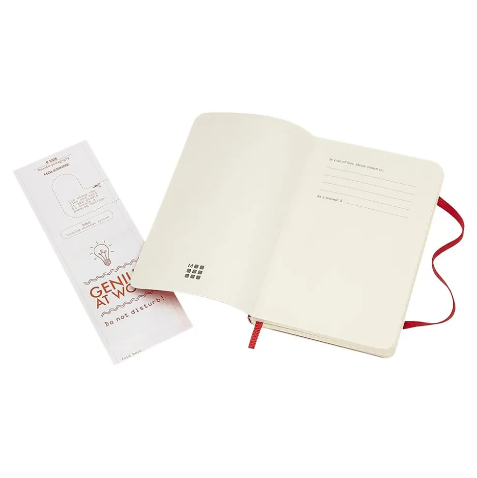Moleskine Classic Notebook, Large, 5" x 8.25", College Ruled, 96 Sheets, Scarlet Red (930048)