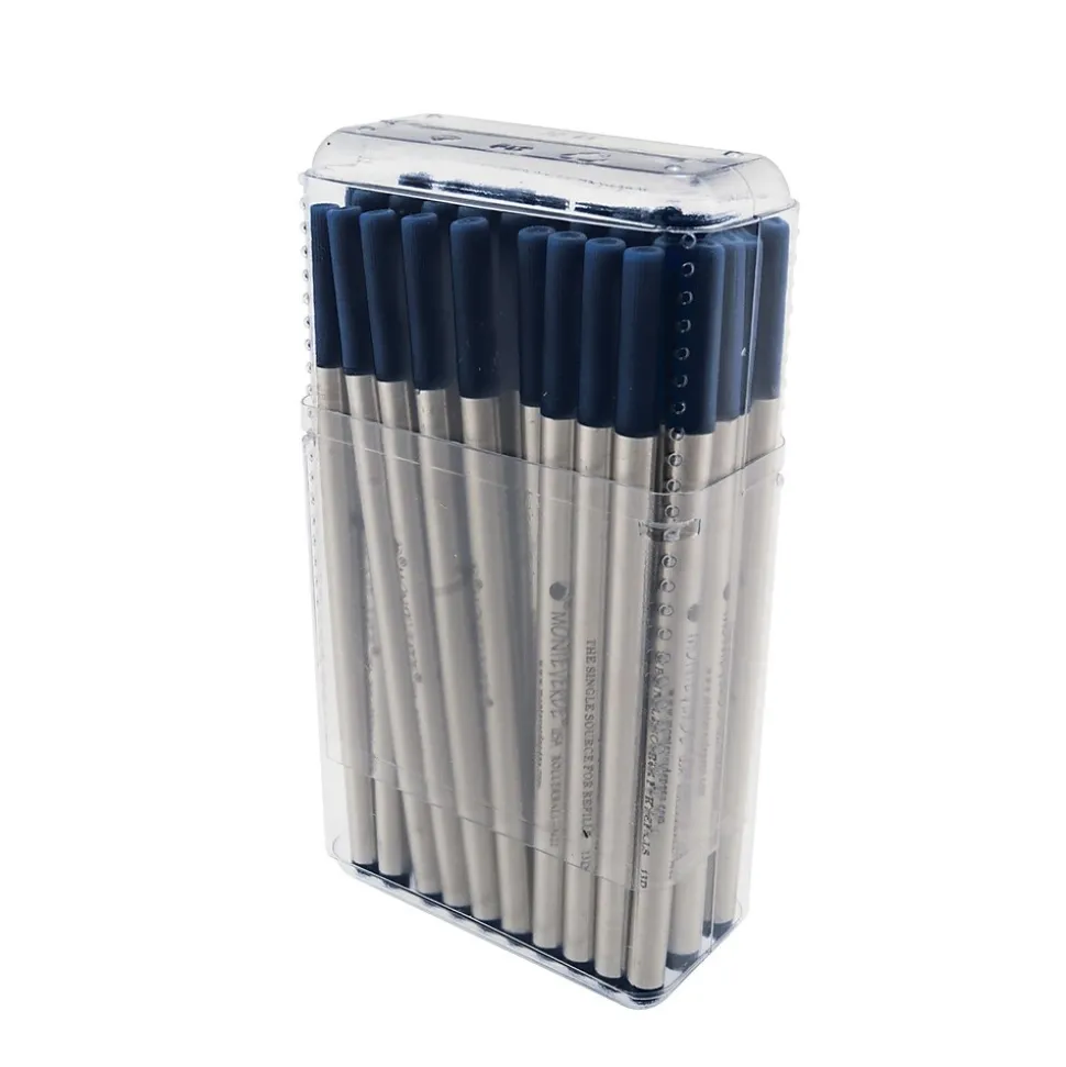 Monteverde® Fine Rollerball Refill For Montblanc Rollerball Pens, Blue/Black, 50/Pack