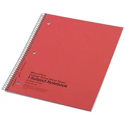 National Brand Kolor Kraft 1-Subject Notebooks, 8.86" x 11", College Ruled, 80 Sheets, Each (RED33709)