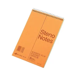 National Brand Steno Pad, 6" x 9", Gregg, Brown Cover, 80 Sheets/Pad (36746)