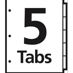 Office Essentials Insertable Paper Dividers, 5 Tabs, Clear (11466)