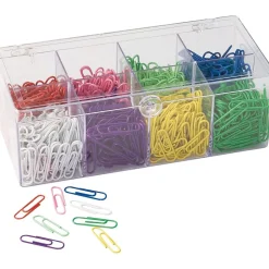 Officemate Standard Paper Clips, Assorted Colors, 800 Clips/Pack (97228)