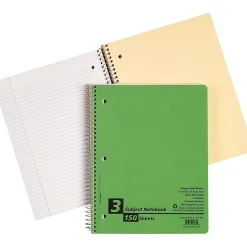 Oxford Earthwise 3-Subject Notebooks, 8.5" x 11", College Ruled, 150 Sheets, Each (25-435R)