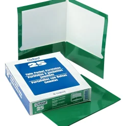 Oxford Laminated Portfolio, High Gloss, Green, 11" x 8 1/2", 25/Bx