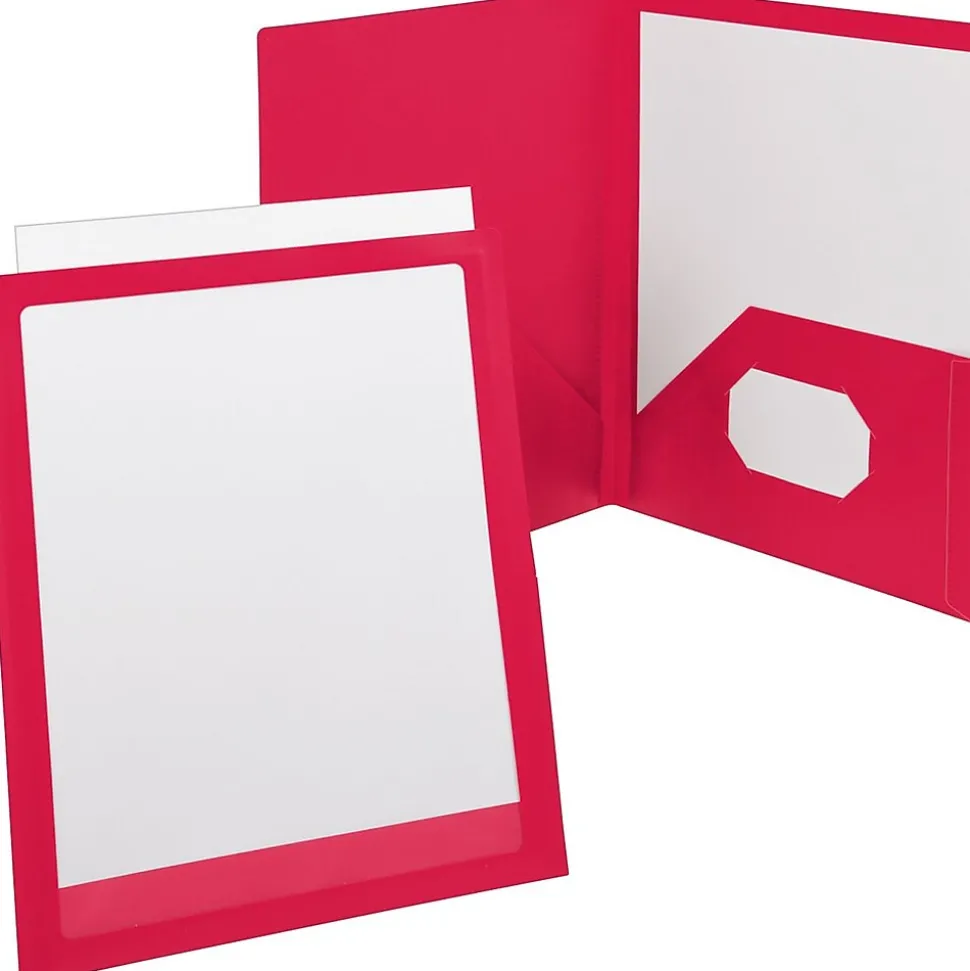Oxford Oxford Poly Viewfolio Portfolio, Red, 8 1/2" x 11"