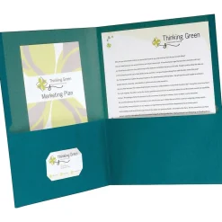 Oxford® 2-Pocket Portfolio Folder, Blue, 10/Pack (00571)