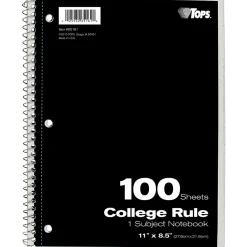 Oxford 1-Subject Notebooks, 8.5" x 11", College Ruled, 100 Sheets, Each (65161)