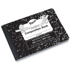 Pacon Composition Notebooks, 5" x 7.5", Wide Ruled, 100 Sheets, Black, 12/Bundle (PACMMK37090-12)