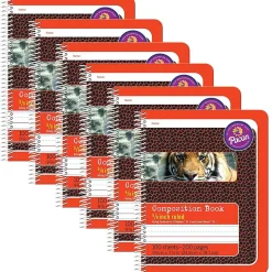 Pacon Composition Notebooks, 9.75" x 7.5", Wide Ruled, 100 Sheets, Multicolor, 6/Bundle (PAC2432-6)