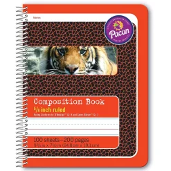 Pacon Composition Notebooks, 9.75" x 7.5", Wide Ruled, 100 Sheets, Multicolor, 6/Bundle (PAC2432-6)