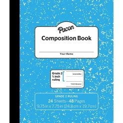 Pacon 1-Subject Composition Notebooks, 9.75" x 7.5", College Ruled, 24 Sheets, Blue (PACMMK37138)