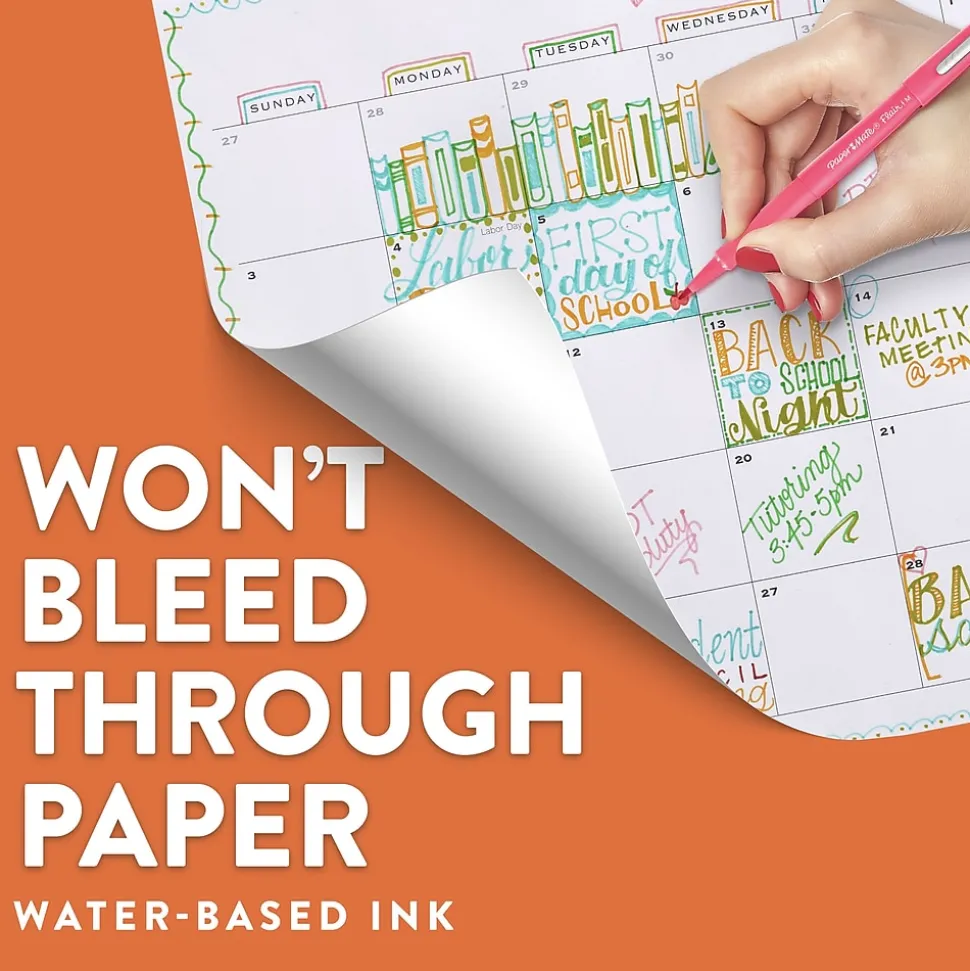 Paper Mate Flair Felt Pen, Medium Point, 0.7mm, Red Ink, Dozen (8420152)