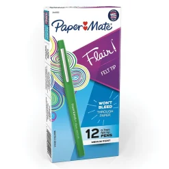 Paper Mate Flair Felt Pen, Medium Point, 0.7mm, Green Ink (8440152)