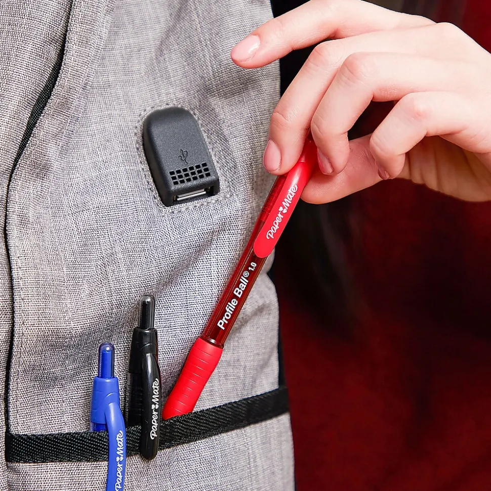 Paper Mate Profile Ballpoint Pen, Medium Point, Black Ink, 8 Pack (2095460)