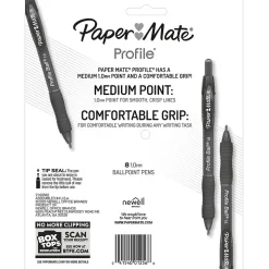Paper Mate Profile Ballpoint Pen, Medium Point, Black Ink, 8 Pack (2095460)