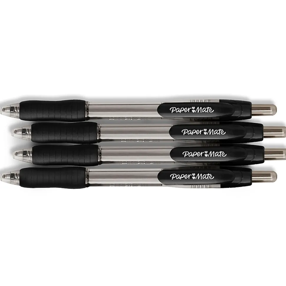 Paper Mate Profile Retractable Ballpoint Pen, Bold Point, Black Ink, 4/Pack (89471)
