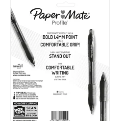 Paper Mate Profile Retractable Ballpoint Pen, Bold Point, Assorted Ink, 8/Pack (54549)