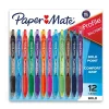 Paper Mate Profile Retractable Ballpoint Pen, Bold Point, Assorted Ink, Dozen (1788863)