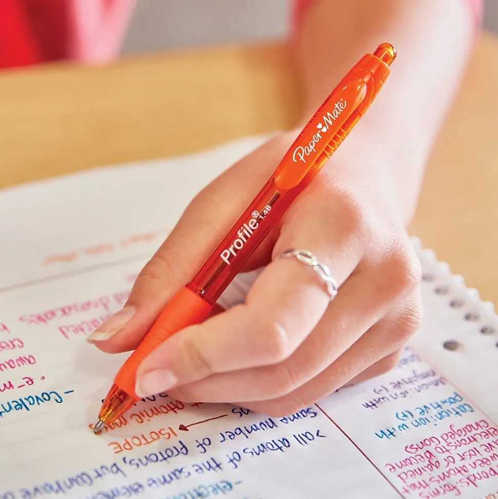 Paper Mate Profile Retractable Ballpoint Pen, Bold Point, Assorted Ink, Dozen (1788863)