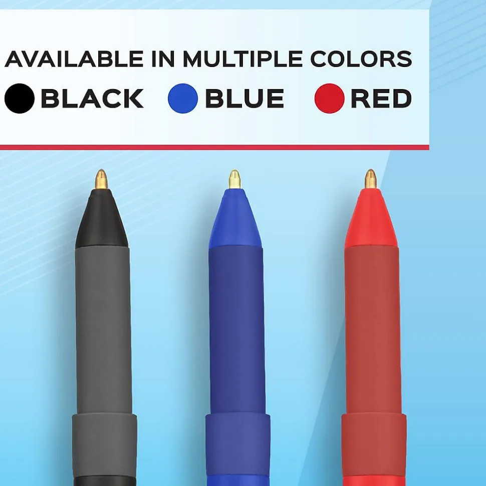 Paper Mate Write Bros. Grip Ballpoint Pen, Medium Point, Blue Ink, Dozen (8808087)