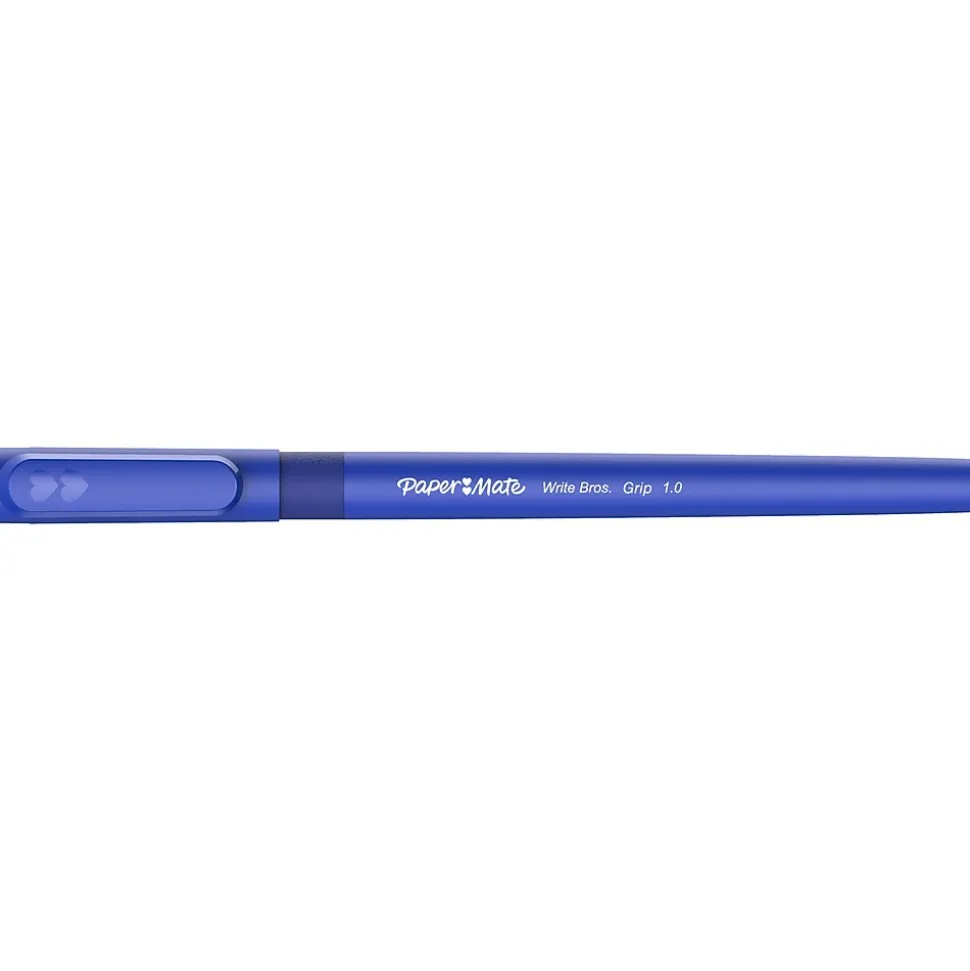 Paper Mate Write Bros. Grip Ballpoint Pen, Medium Point, Blue Ink, Dozen (8808087)