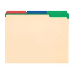 Pendaflex Color Tab File Folders, 3-Tab, Letter Size, Manila, 50/Box (84101)