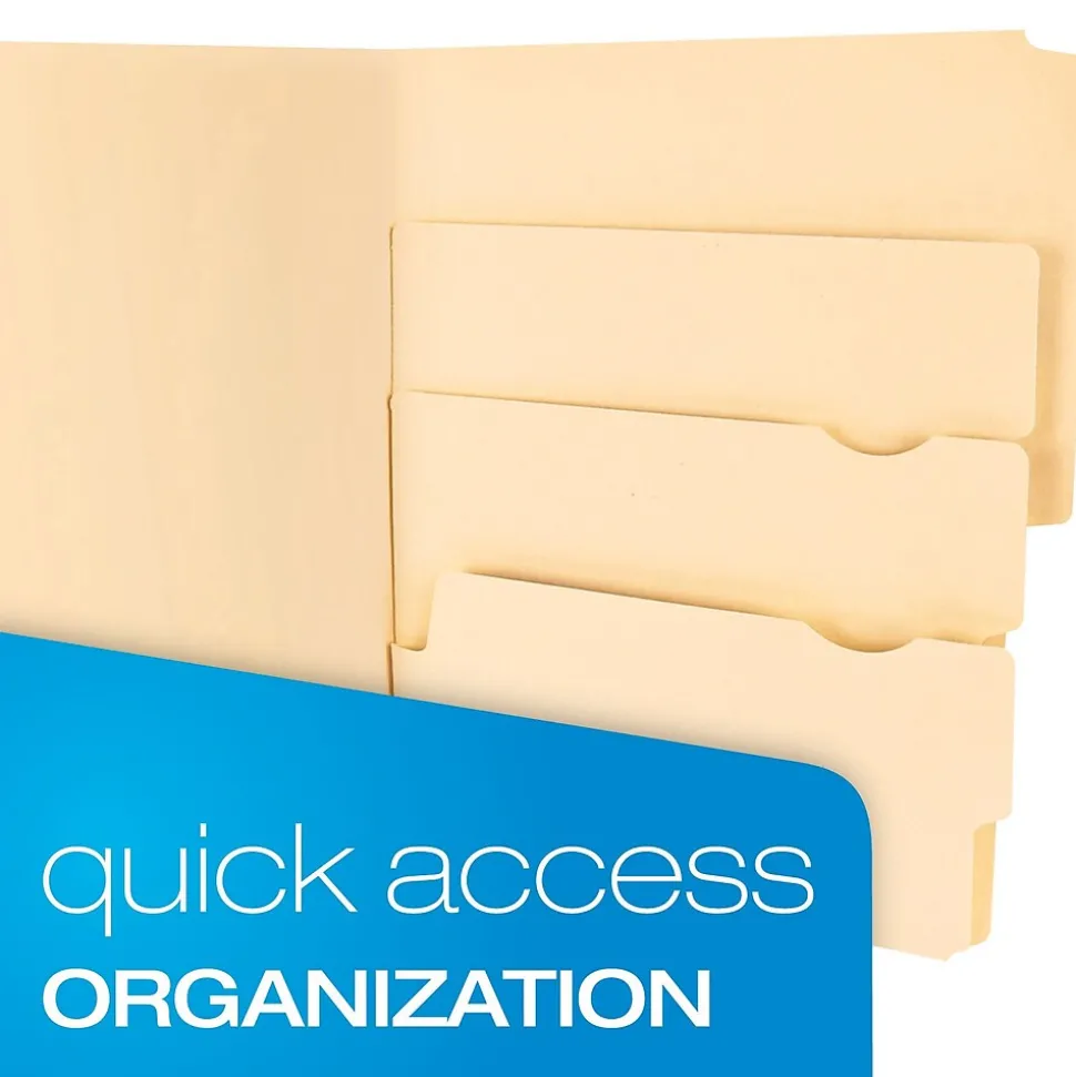 Pendaflex Divide It Up 4-Tab File Folder, Letter Size, Manila, 24/Pack (10770)