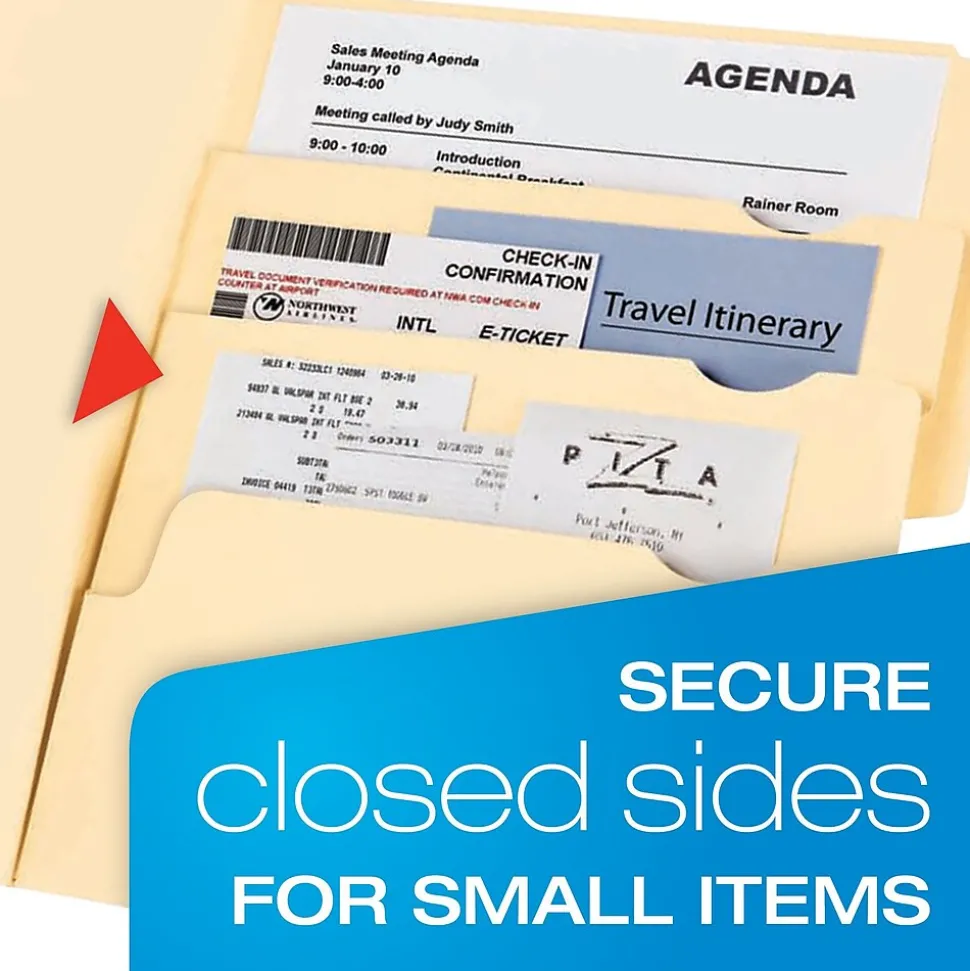 Pendaflex Divide It Up 4-Tab File Folder, Letter Size, Manila, 24/Pack (10770)