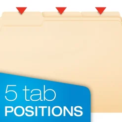 Pendaflex Double Stuff® 3-Tab File Folder, Letter Size, Manila, 50/Box (ESS54459)