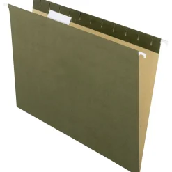 Pendaflex Earthwise Recycled Hanging File Folder, 3/4 Expansion, 5-Tab, Letter Size, Green, 25/Box (74517)