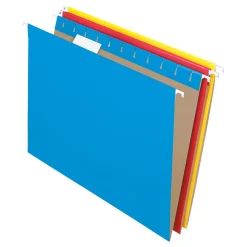 Pendaflex Essentials Recycled Hanging File Folder, 5-Tab Tab, Letter Size, Assorted Colors, 25/Box (PFX 81612)