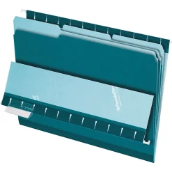 Pendaflex File Folder, 3 Tab, Letter Size, Teal, 100/Box (PFX 4210 1/3 TEA)