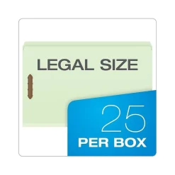 Pendaflex File Folder, Straight-Cut, Legal Size, Light Green, 25/Box, 4 Boxes/Carton (17185)