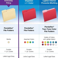 Pendaflex File Folder, 1-Tab, Legal Size, Manila, 100/Box (753 1/3-1)