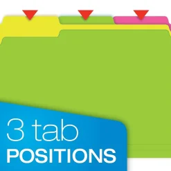 Pendaflex Glow Twisted 3-Tab File Folder, Letter Size, Multicolor, 12/Pack (40526)