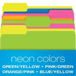 Pendaflex Glow Twisted 3-Tab File Folder, Letter Size, Multicolor, 12/Pack (40526)